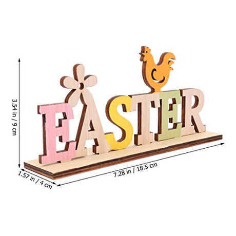 Amosfun Easter Wooden Table Sign Easter Chicken Flower Stand Sign Plaque Tabletop Craft Ornament Centerpiece for Home Office Farmhouse Easter Table Amosfun