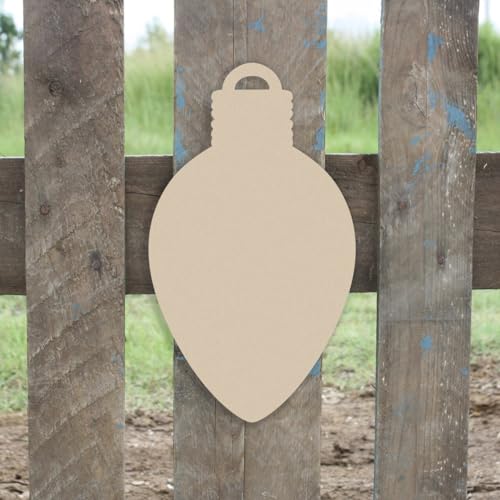 Christmas Light Bulb Unfinished Cutout, Wooden Shape, Paintable DIY Build-A-Cross