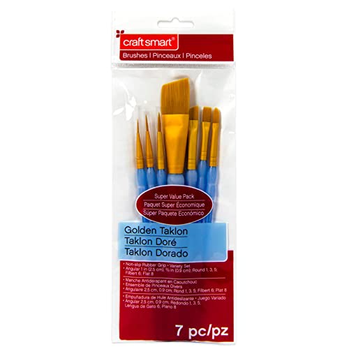 Golden Taklon Angular Brush Super Value Pack By Craft Smart - WoodArtSupply