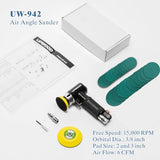 2'' 3'' Mini Orbital Air Sander by UPWOOD, Small Pneumatic Random Orbital Sander Kit with Hook And Loop Sanding Pads 30pcs Sandpapers and 21pcs UPWOOD
