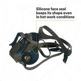 3M Rugged Comfort Quick Latch Half Facepiece Reusable Respirator 6503QL, Gases, Vapors, Dust, Large, Gray/Teal 3M