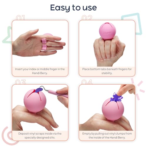 iVyne Handi Berry - Vinyl Weeding Scrap Collector, Portable Handheld Scrap Collector Ring, Weeding Tools for Vinyl Heat Transfer, HTV Crafting & iVyne