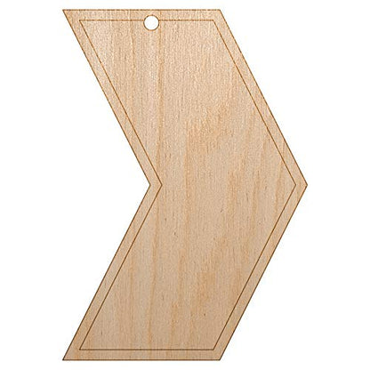 Chevron Arrow Outline Unfinished Craft Wood Holiday Christmas Tree DIY Pre-Drilled Ornament - WoodArtSupply