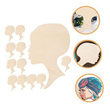 Toddmomy 48 Pcs Painting Wood Chips Hanging Wood Cutouts Wooden plaques Wooden Silhouette Heads Unfinished Wood Cutout Wooden Wreath Cutout DIY Toddmomy