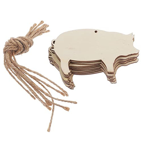 NOLITOY 10pcs Handmade Gifts Wood Tags Wooden Tags Craft Wood Pig Shape Wood Tags Deer Out Shape Blank Pig Wooden Cutout Label Tags Paper Cut Small NOLITOY