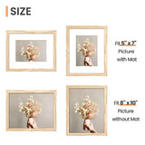upsimples 8x10 Picture Frame Set of 5, Display Pictures 5x7 with Mat or 8x10 Without Mat, Wall Gallery Photo Frames, Natural upsimples