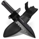Metal Detector Shovel, Kemaier Heavy Duty Double Serrated Edge Digger, Metal Detecting Digging Tool with Sheath for Belt Mount, Gardening Accessories Kemaier