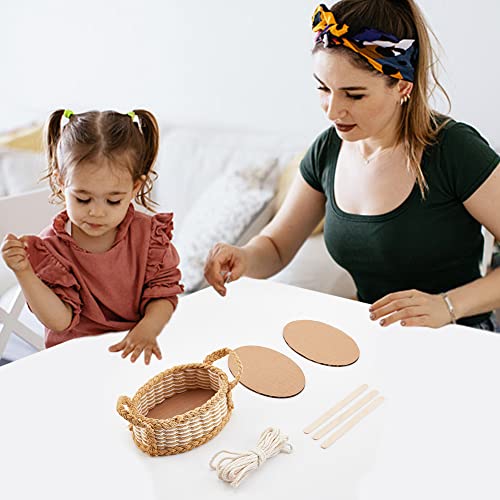 FREEBLOSS 8 Set Heart Style Basket Weaving Kit Introductory Sewing for  Beginners, Creative Woven Bowl Suitable for for Kids Arts and Crafts  Projects