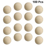 SUPVOX 100pcs Split Wood Balls Unfinished Half Wooden Balls Mini Hemisphere Half Round Craft Balls for DIY Craft Arts Christmas Decoration (Yellow SUPVOX