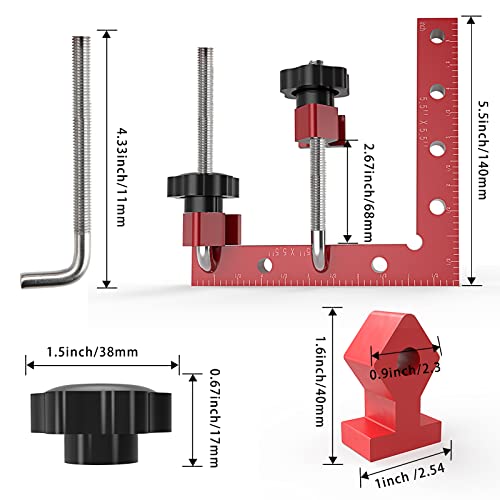 BOXmime 90 Degree Clamp Aluminum Alloy Corner Clamps for Woodworking,5.5" x 5.5"Carpenter Right Angle Clamping Square Tools for Box,Shelves,Picture BOXmime