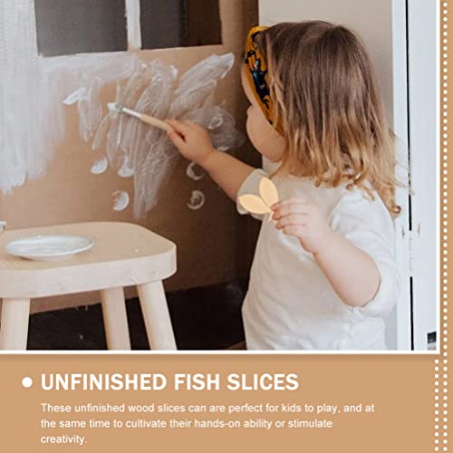 Sewroro 200pcs Animals Wooden Paint Crafts Wooden Slice Unfinished Ornament Crafts Fish Netting Mariposas Decorativas para Pared DIY Painting Sewroro