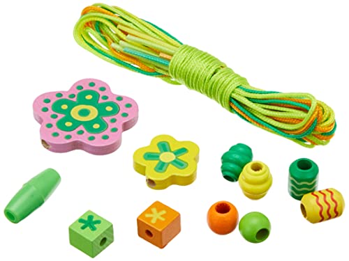 Melissa & Doug Flower Power Craft Bead Set Wooden Beads for Jewellery Making Kit Arts and Crafts for Kids Age 5 Friendship Bracelet Making Kit for - WoodArtSupply