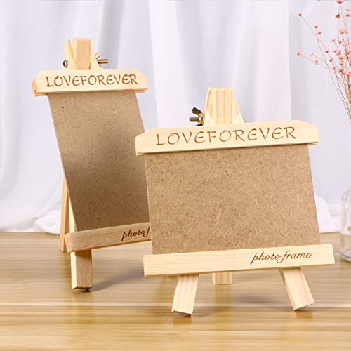 DECHOUS 2pcs Photo Display stand table Photo Frame unfinished wood braces kit wood Photo Frame wedding photo frame mini photo easel photo collage kit DECHOUS