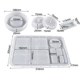 5 PCS Silicone Molds for Resin - Large Rolling Ashtray Tray Mold and Resin Grinder Mold for Grind with Efficient Spikes Shape and Storage,Rectangular HIQUE