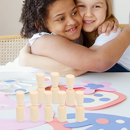 Ciieeo 20pcs DIY Painted Puppet Wooden Nutcracker DIY Unfinished People Wooden Unfinished Wooden Peg Dolls Wood peg Doll with hat Kids Dolls Wooden Ciieeo