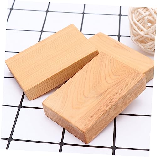 VILLCASE 4pcs Carved Wood Block Toy Natural Crafting Wood Blocks Unfinished Wood Cubes Kid Blocks DIY Wooden Building Blocks Wood Whittling Kit Kid VILLCASE