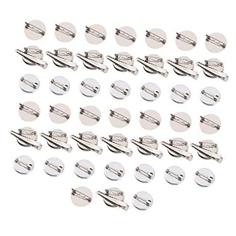VILLCASE 45pcs Badge Corsage Material Brooch Lapel Pin Backs Boutonniere Pin Unfinished Badge Kit Accessories Broch Round Badge Simple Badge VILLCASE