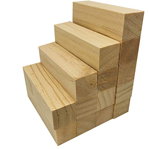 Fycooler Basswood Carving Blocks Whittling Wood Carving Blocks Basswood for Carving Unfinished Wood for Crafts Wooden Block Set Bass Wood for Wood Fycooler