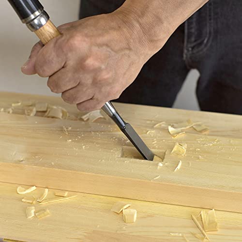 RANSHOU Japanese Chisel 18mm 3/4" Mortise Chisel Oire Nomi, Professional Wood Chisel for Woodworking, Japanese Red Oak Handle, Made in JAPAN RANSHOU