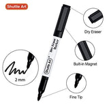 Shuttle Art Black Dry Erase Markers, 60 Pack Magnetic Whiteboard Markers with Erase,Fine Point Dry Erase Markers Perfect For Writing on Whiteboards, Shuttle Art
