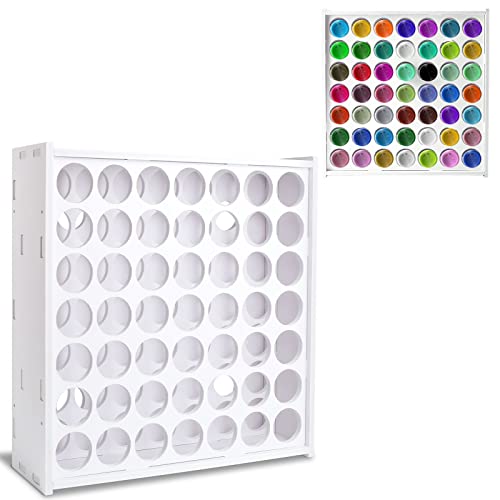 YUIONNAY Craft Paint Storage-Paint Rack Organizer with 49 Holes for Miniature Paint Set - Wall-Mounted Craft Paint Storage Rack - 2oz Craft Paint