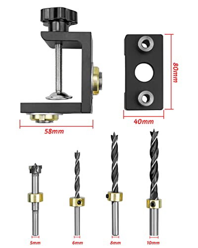 3 in 1 Pocket Hole Jig Kit, Woodworking Doweling Jig Set with 6 8 10 15mm Drill Bit, Adjustable Woodworking Drilling Locator Puncher Tools for - WoodArtSupply