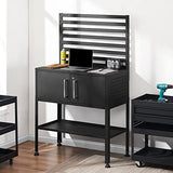 MCombo Metal Workbench for Garage, Adjustable Worktable with Storage Cabinet for Home Office, Basements, Workstation for Home Improvement Bench-81 MCombo