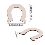 VERNUOS 48 Pcs Unfinished Wood Horseshoe Cutouts for DIY Craft, Wedding, Cowboy Themed Party and Birthday,3.3 x 3.5 inches VERNUOS