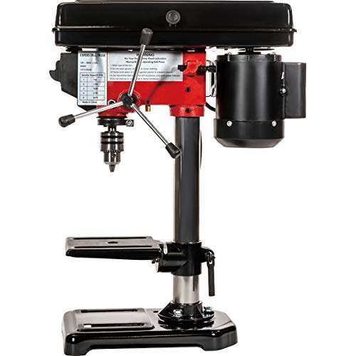 Stark 2.4-Amp 8", Benchtop Drill Press 5-Speed Cast Iron Table Drilling Machine, Black/Red