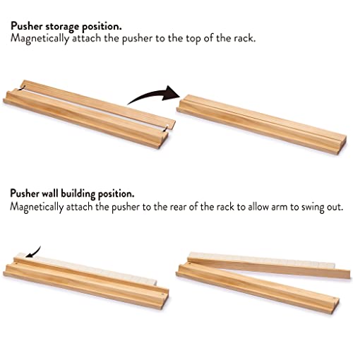 Yellow Mountain Imports 18-Inch Natural Pine Wooden Mahjong Racks with Pushers - Set of 4 (Racks with Pushers Only) Yellow Mountain Imports