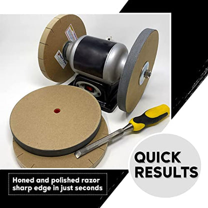 Razor Sharp Edgemaking System 8 Inch Deluxe Blade Sharpening Kit | For 6 Inch Bench Grinder | Made in the USA - WoodArtSupply