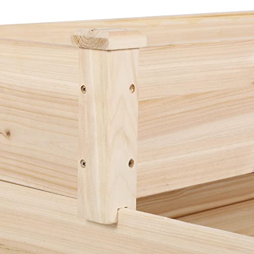 Topeakmart 3 Tier Raised Garden Bed Wood Garden Box Wooden Vegetables/Flower/Herb Elevated Garden Planter Boxes Outdoor, Wood Topeakmart
