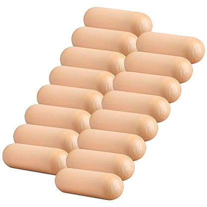 Wooden Craft Kit - DIY Handmade Sausage-Shaped Blanks, Natural Wood, 16 pcs, 2.7 inches - Unfinished Wood Blanks for Home Decor - Wood Painting and