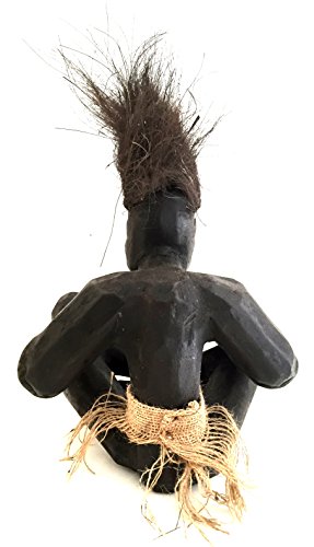 OMA® African Tiki God Statue Wood Carved Fortune & Happiness African Sculpture Lucky Tiki - WoodArtSupply