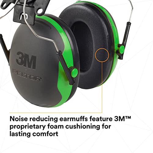 3M PELTOR Ear Muffs, Noise Protection, Hard Hat Attachment, NRR 21 dB, Construction, Manufacturing, Maintenance, Automotive, Woodworking, - WoodArtSupply