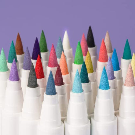 Bundle of Arrtx Professional 126 Colors Colored Pencils with Arrtx 30 Colors Acrylic Paint Pens for Rock Painting, Extra Brush Tip, Water Based Paint Arrtx