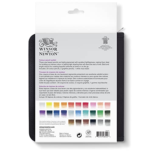Winsor & Newton Studio Collection, 27 Piece Colour Pencil Wallet, Multi Winsor & Newton