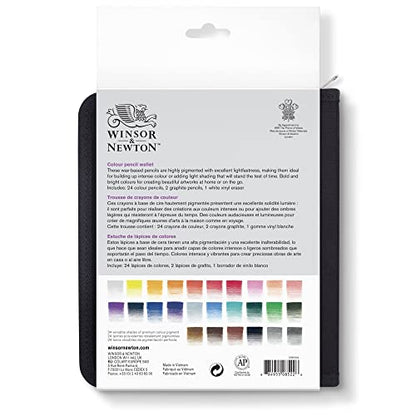 Winsor & Newton Studio Collection, 27 Piece Colour Pencil Wallet, Multi - WoodArtSupply