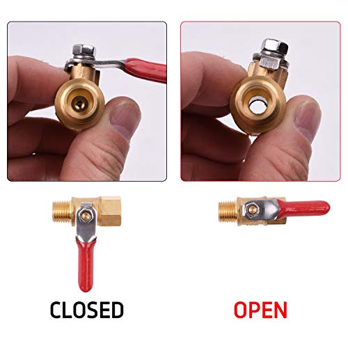 WYNNsky 1/4" Heavy Duty Air Compressor Brass Ball Valve Shut Off Switch, 1/4 Inch Male And Female NPT Thread Pipe Fitting WYNNsky