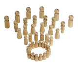 Hygloss Wood Peg Dolls – Craft Paintable Birchwood Doll People – Assorted Family, 40 Pieces Hygloss
