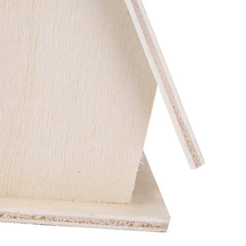 4Pcs Wood Bird House, Mini Hanging Wooden Bird Houses Nests Cage Wooden Ornament Crafts Build Paint Unfinished Birdhouse for Garden Courtyard Decor Joyzan