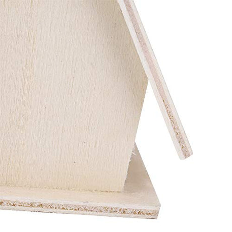 4Pcs Wood Bird House, Mini Hanging Wooden Bird Houses Nests Cage Wooden Ornament Crafts Build Paint Unfinished Birdhouse for Garden Courtyard Decor Joyzan