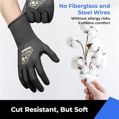 toolant A4 Cut Resistant Work Gloves with Grip, Ultra Thin Safety Glove for Fishing, Wood Carving, Gardening,1/3 Pairs,S-XL - WoodArtSupply