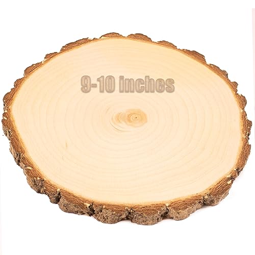 Large Unfinished Wood Slices for Centerpieces 1 Pcs 9-10 inches Natural Wood centerpieces for Tables Table Decor, Rustic Wedding Centerpieces，Wood