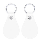 30Pcs Leather Key Fob Kit Leather Keychain Blanks with Rivets and Key Rings for Laser Engraving DIY Making Leather White FYDTFI