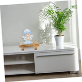 Operitacx Wooden Table Bracket Small Wood Step Succulent Plant Stand Black Tray Decor Small Plant Stand Wooden Flower Pot Planters for Indoor Plants Operitacx