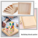 MAGICLULU 4pcs Puzzle Toys Wooden Trays for Home Wooden Toy Tray Sundries Holder Unfinished Wood Tray Toy Holder Wood Serving Tray Unfinished Wooden MAGICLULU