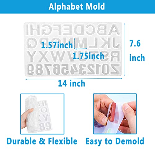 Miraclekoo UV Resin Kit with Light and Alphabet Resin Molds for Beginners, 7oz UV Epoxy Resin and Supplies with UV Lamp Resin Jewelry Molds Starter Miraclekoo