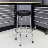 Torin ATRP6185B-1 Swivel Bar Stool: Padded Garage/Shop Seat with Chrome Plated Legs, Black Torin