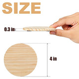 36Pcs Unfinished Wood Coasters-4" Unfinished Natural Wood Slices for Crafts Round with Non-Slip for Wedding Decoration/Blank Coasters Wood Kit DIY Yangbaga